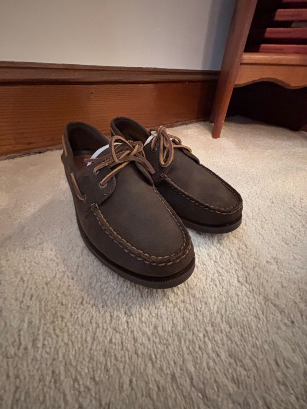✨HOST PICK✨- NWOT Sperry Men’s Dark Brown Suede Boat Shoes with Tan Laces - Picture 6 of 16